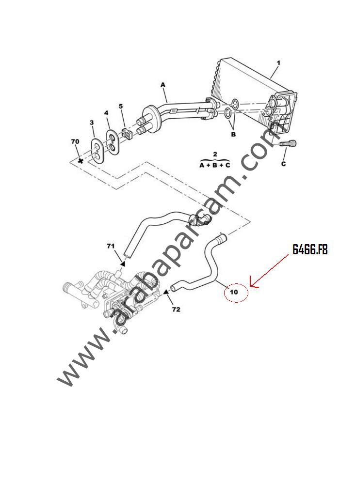 KALORİFER HORTUMU 307 1.4HDİ DV4 6466.F8