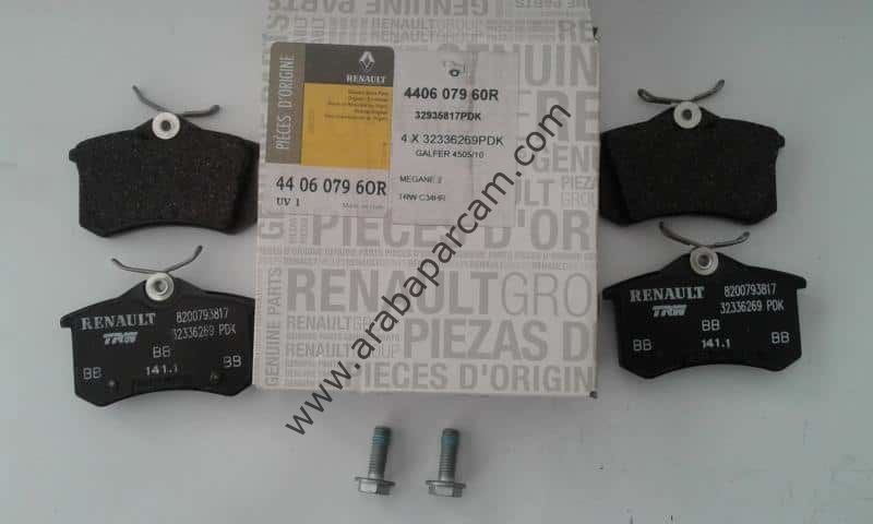 RENAULT MEGANE 2 CLİO 3 ARKA FREN BALATASI  440607960R