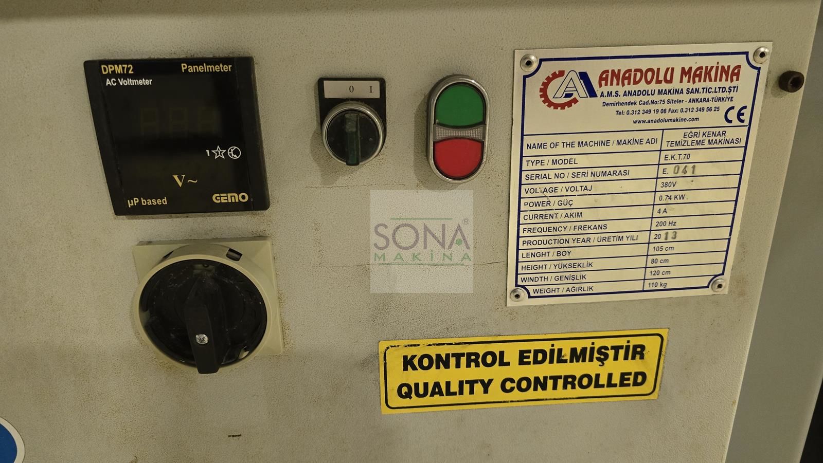 Anadolu Makinas EKT 70 Eğri Kenar Bantlama Freze Makinesi (2013) İLK EL