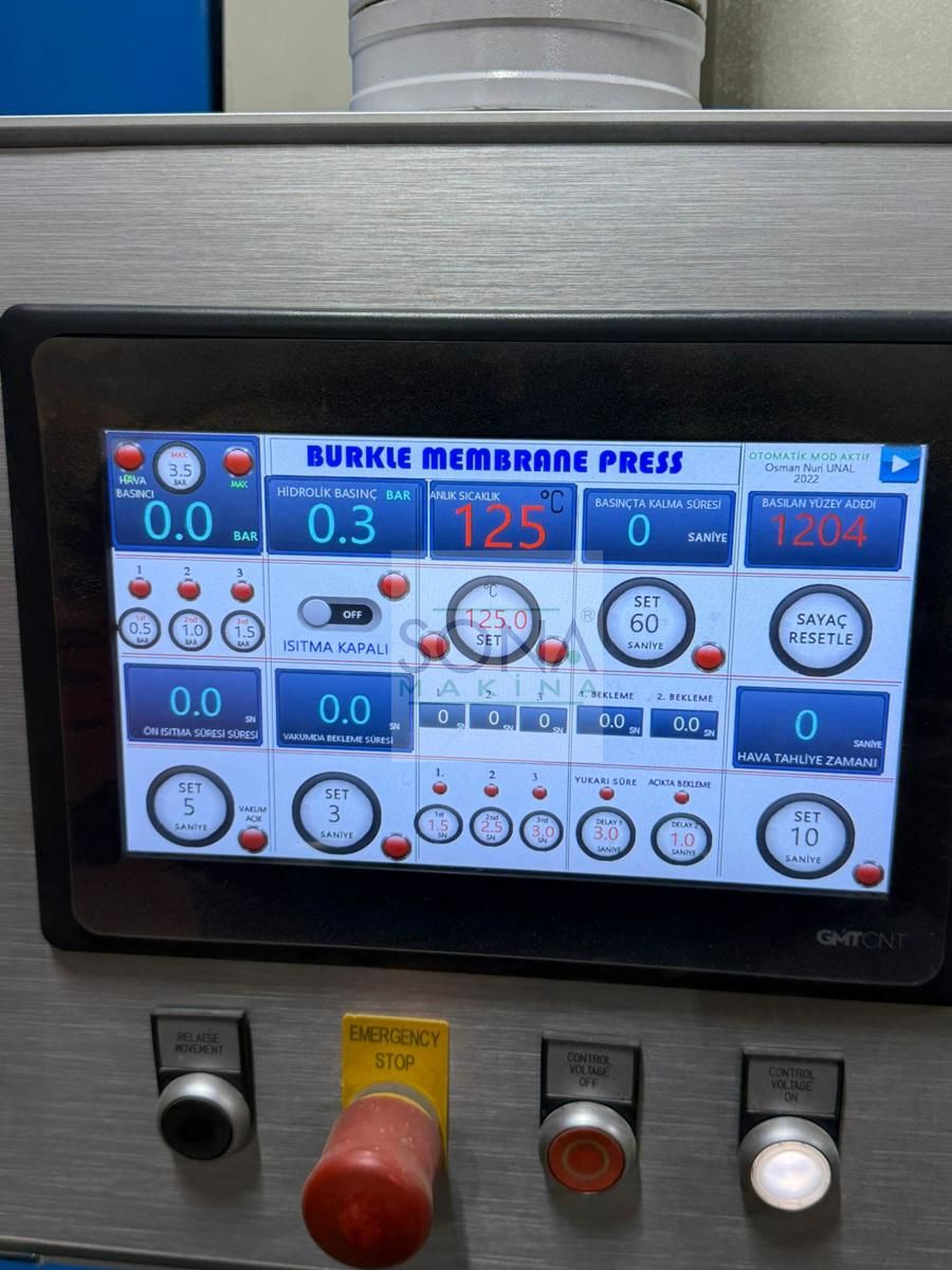 Burkle TYPE M8 Membran Vakum Pres 2 Tabla 1400x2420 (2005)