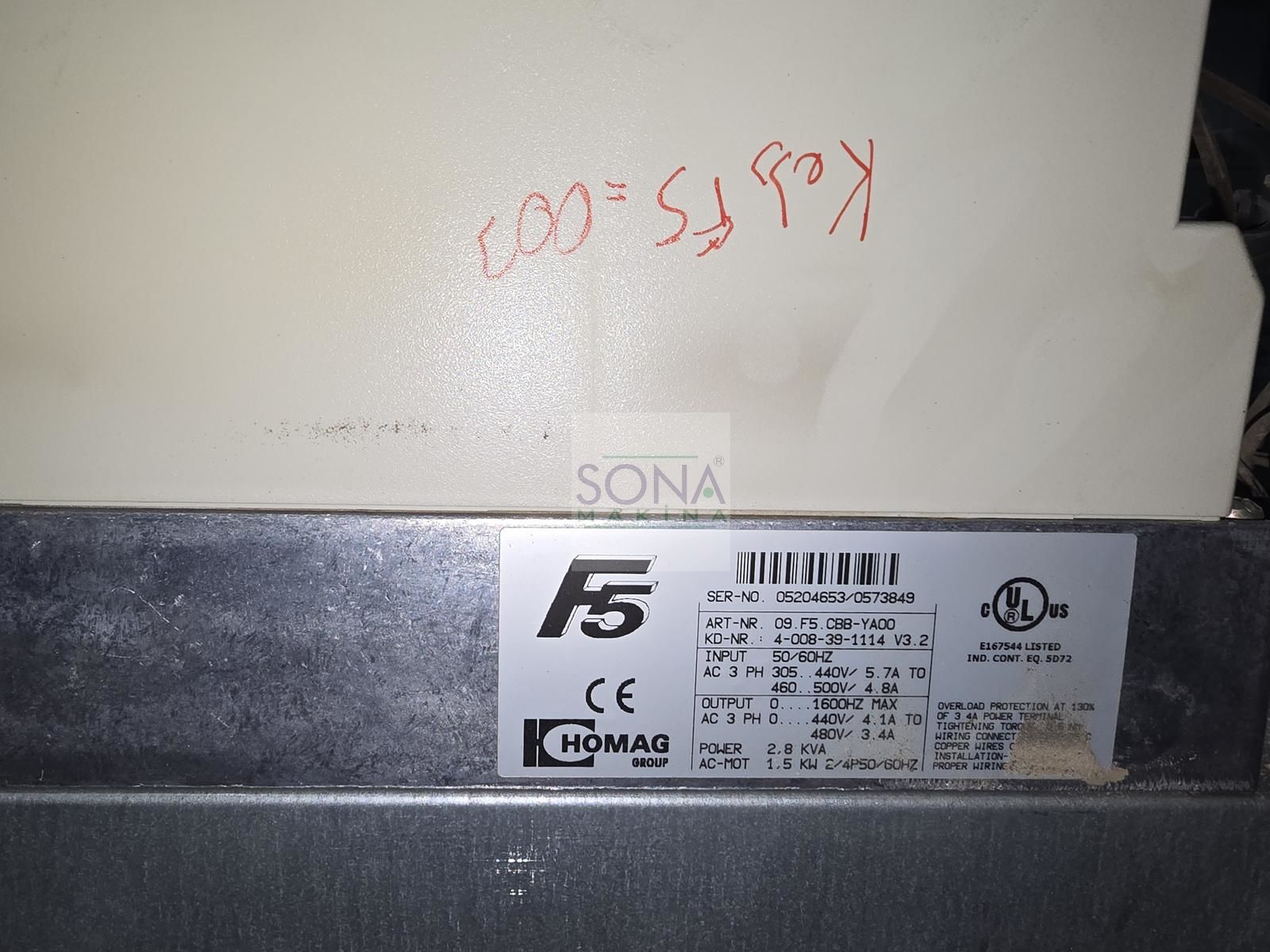 Keb F5 Frekans invertörü 1,5 Kw (Sürücü) 09.F5.CBB-YA00