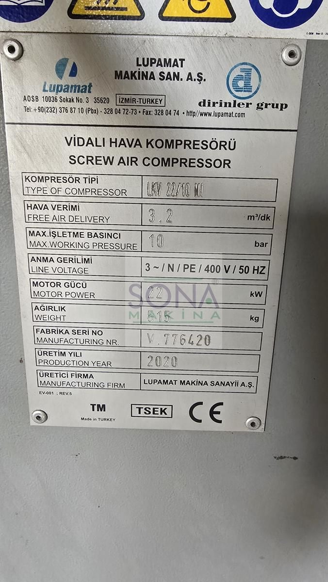 Lupamat LKV 22/10 Vidalı Komprosör (2020)