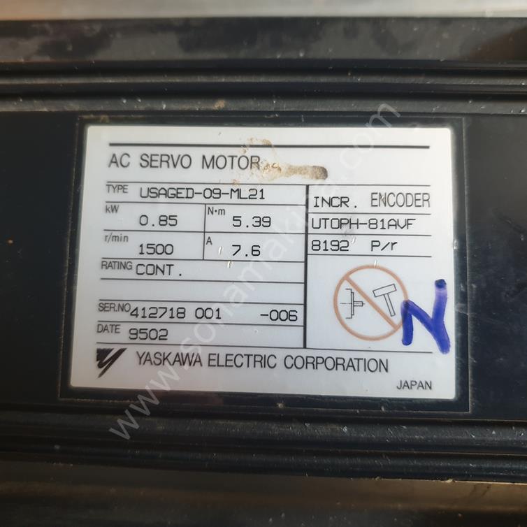 Yaskawa USAGED-09-ML21 AC Servo Motor 0,85 kw 7,6 Amp