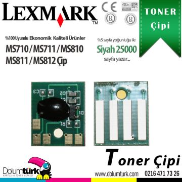 Lexmark 525H / 52D5H00 / MS710 / MS711 / MS810 / MS811 / MS812 Toner Çipi 25K