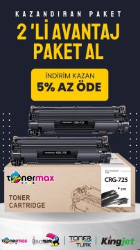 Canon CRG-725 Muadil Toner 2'li Paket /MF-3010 / LBP-6000 / LBP-6020/ LBP-6030