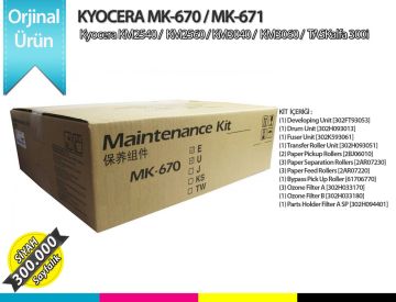 Kyocera MK-670 / MK-671 / KM3040 / KM3060 / KM2540 / KM2560 300K Maintenance Kit ( Drum Ünitesi )