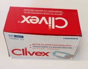 Clivex5 adet 5x7.5 cm Pansuman Yara Örtüsü 50 Adet PU Su Geçirmez
