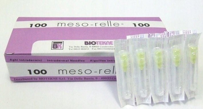 Meso-Relle 30G x 12mm İntradermal Mezoterapi Hipodermik İğne