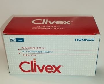 Clivex 15cm x 9.14 metre PU Şeffaf Su Geçirmez Film Yara Örtüsü