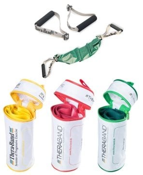 Theraband Egzersiz Bandı Seti 3 ad. 2.5mt Çantalı, 2 ad. Tutma Aparatı