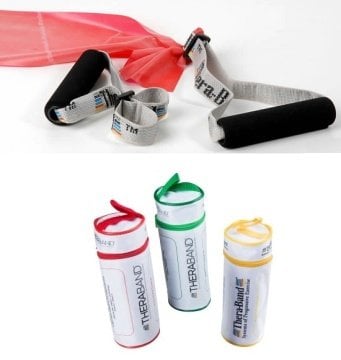 Theraband Egzersiz Bandı Seti 3 ad. 2.5mt Çantalı, 2 ad. Tutma Aparatı