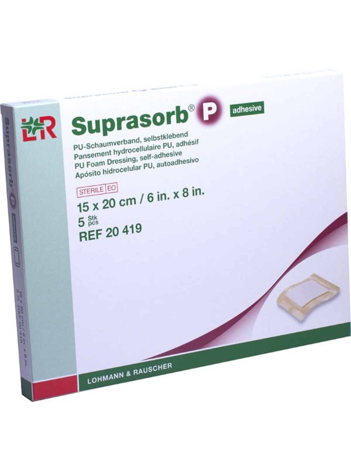 Suprasorb P 15x20 cm PU Köpük Yara Örtüsü Kendinden Yapışkanlı 5 adet