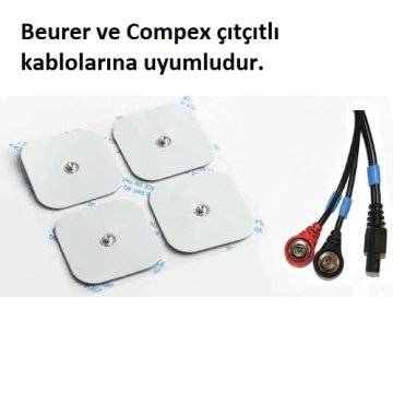 Tens Elektrod Pedi Çıtçıtlı 5x5 cm Pakette 4 Adet