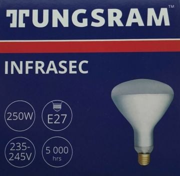 Tungsram Infrarubin İnfrared Kızılötesi Isıtıcı Lamba Ampul Beyaz İnfrared / 250W Lamba