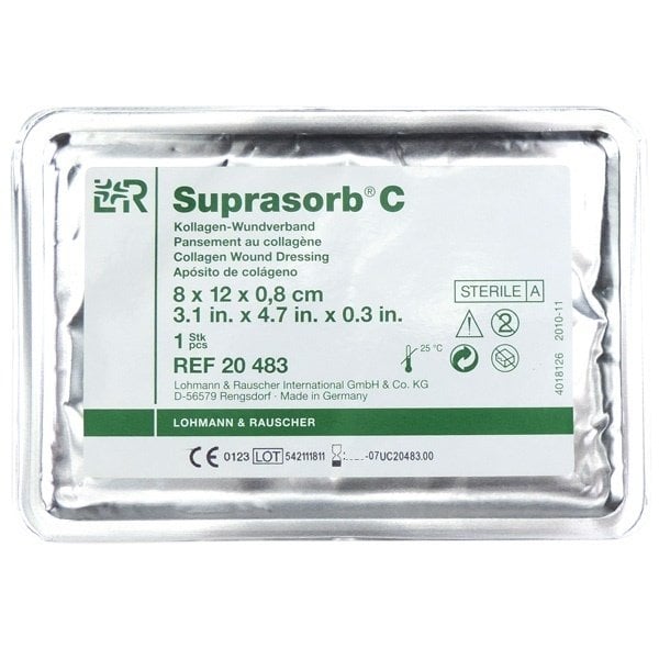 Suprasorb C Kollajen Yara Dolgu Örtüsü 20483 Suprasorb-C 8 x 12 x 0.8 cm; 96 cm²