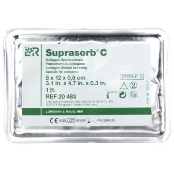 Suprasorb C Kollajen Yara Dolgu Örtüsü 20483 Suprasorb-C 8 x 12 x 0.8 cm; 96 cm²