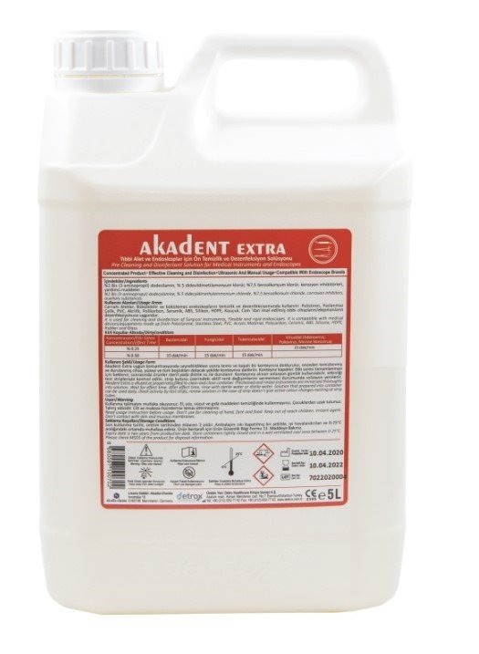 Akadent Extra 5L Tıbbi Alet Ve Endoskoplar İçin Solüsyon