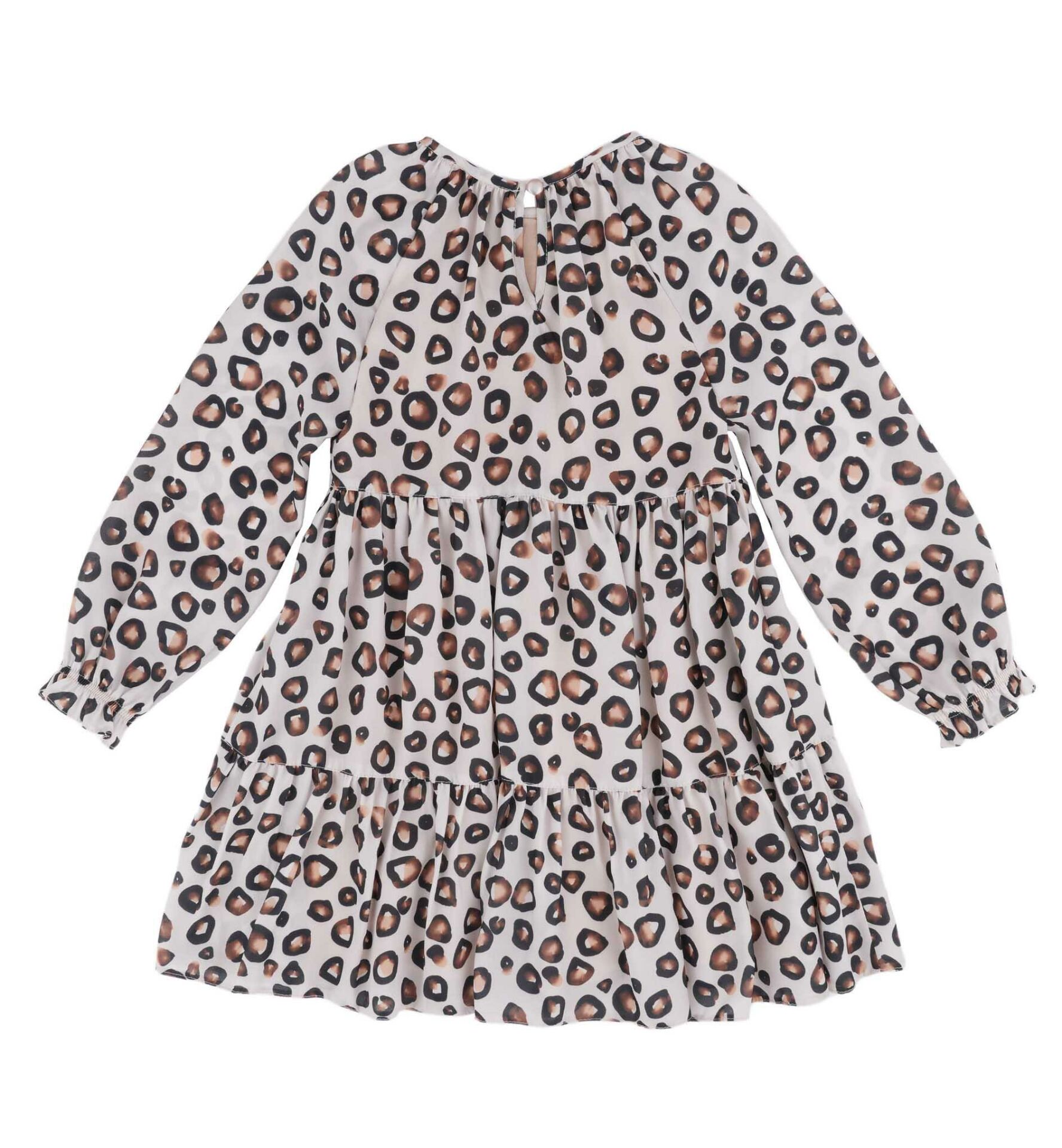 KIZ ÇOCUK LEOPAR DESENLİ ELBİSE