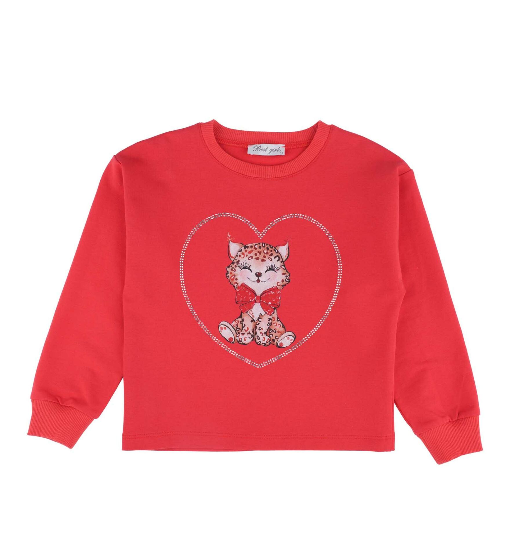 KIZ ÇOCUK AYICIK BASKILI SWEATSHIRT