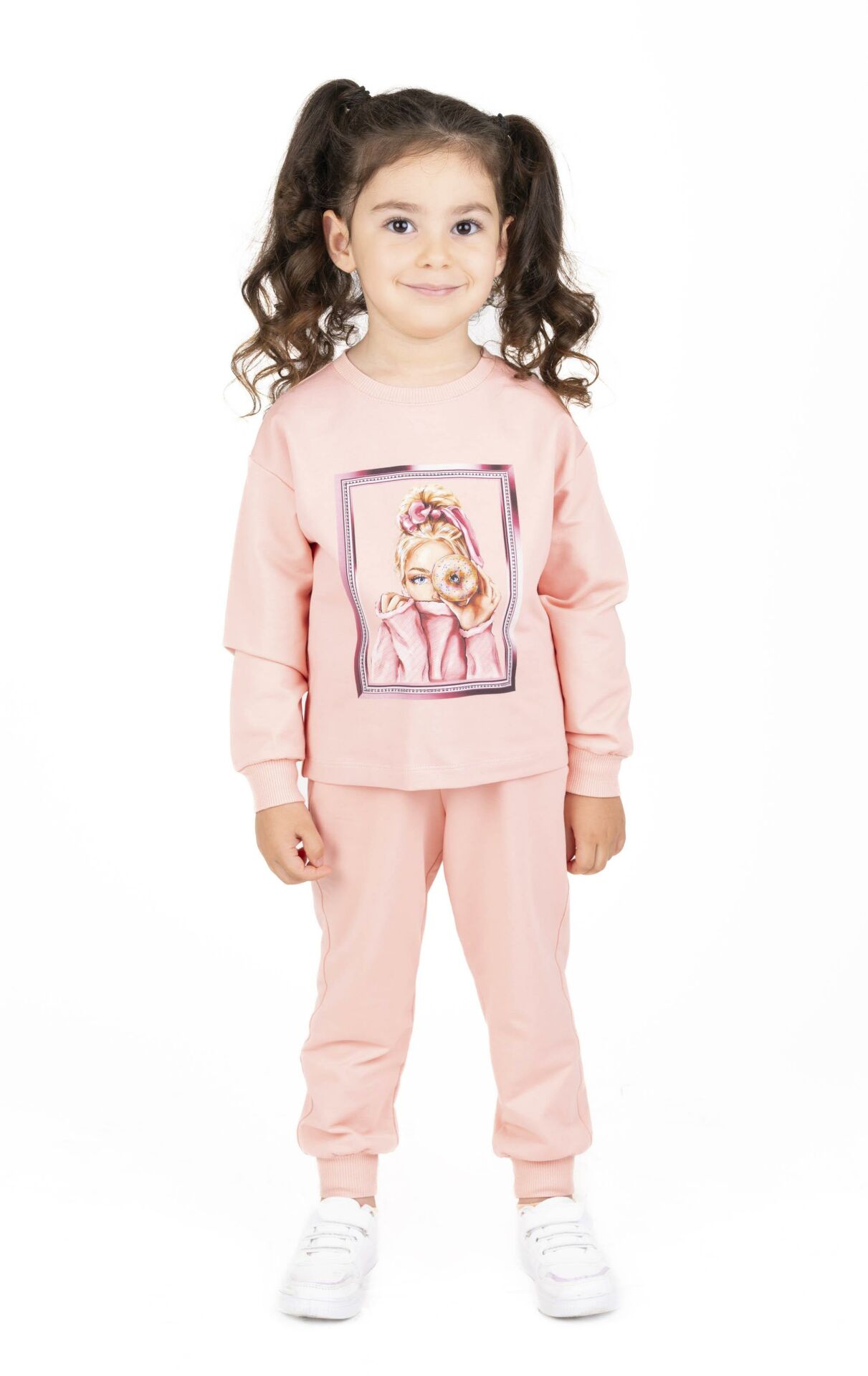 KIZ ÇOCUK AYICIK BASKILI SWEATSHIRT