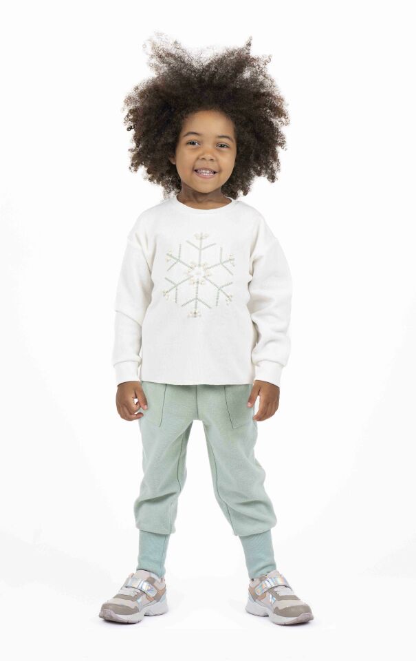 KIZ ÇOCUK KARTANESİ BASKILI SWEATSHIRT