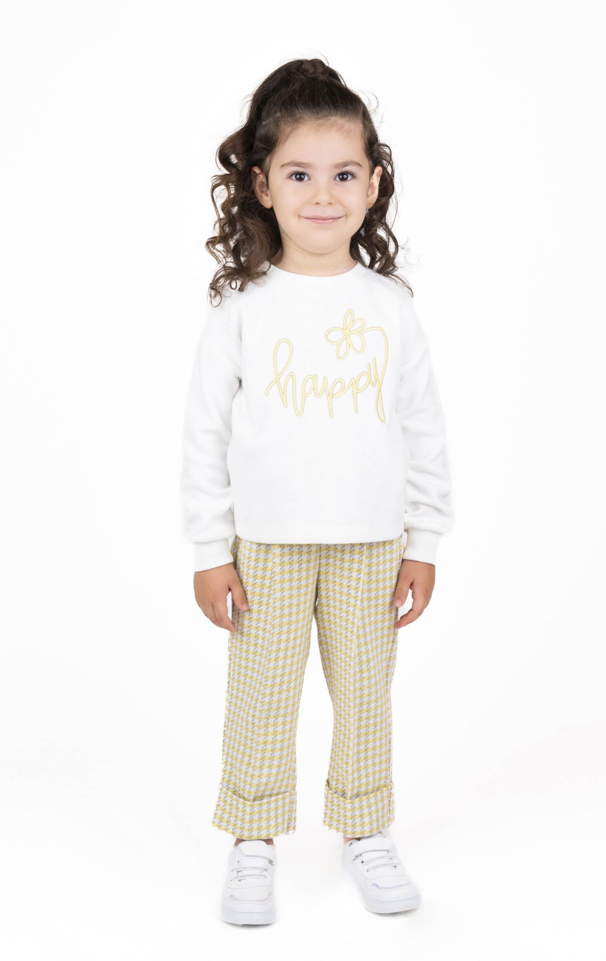 KIZ ÇOCUK YAZI İŞLEMELİ SWEATSHIRT