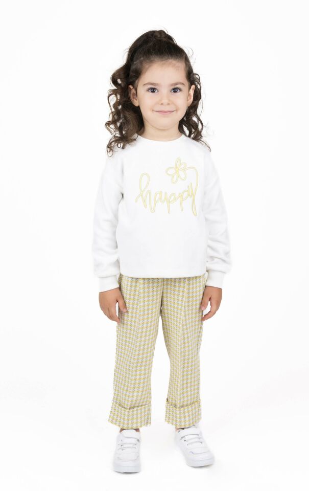 KIZ ÇOCUK YAZI İŞLEMELİ SWEATSHIRT