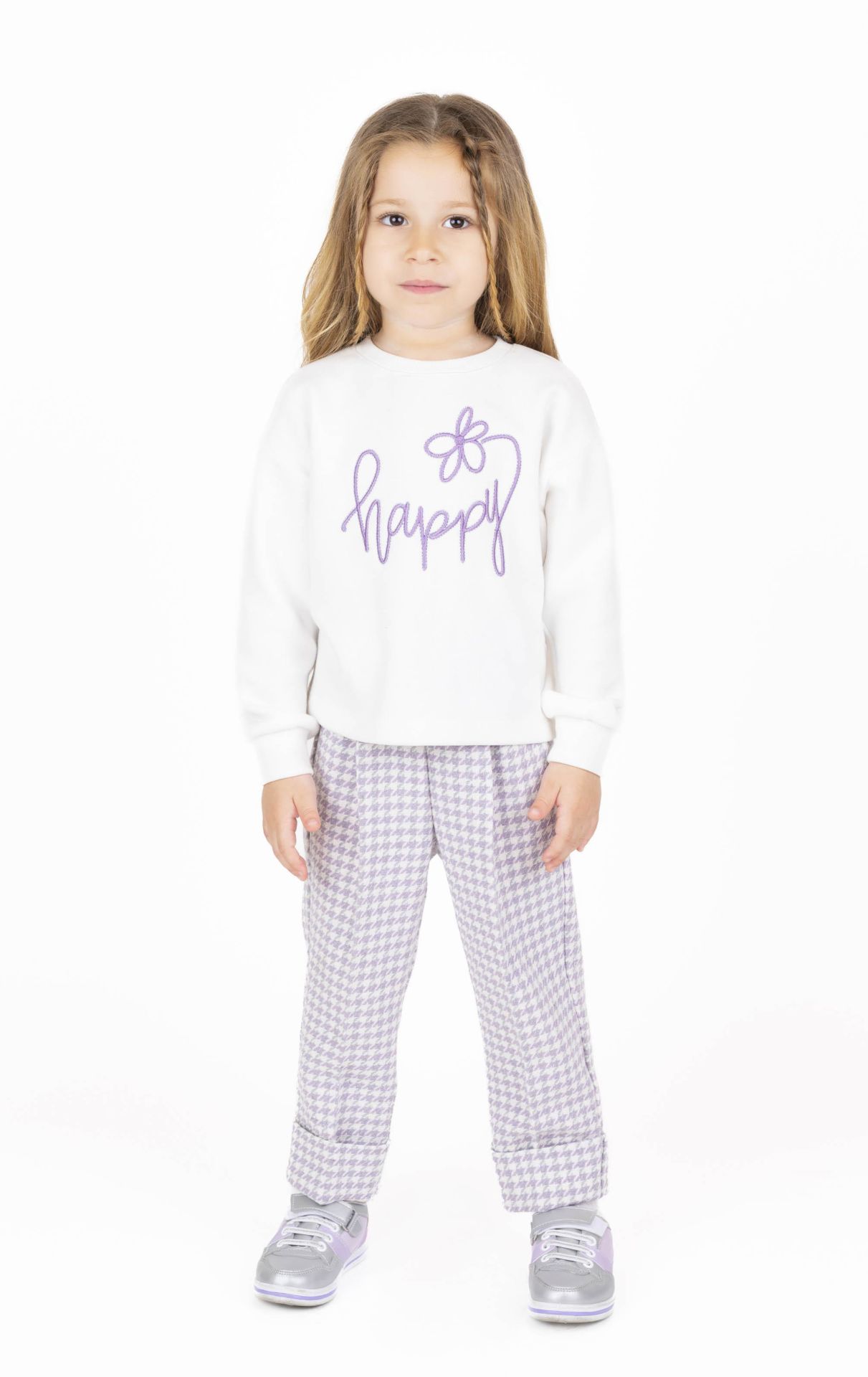 KIZ ÇOCUK YAZI İŞLEMELİ SWEATSHIRT