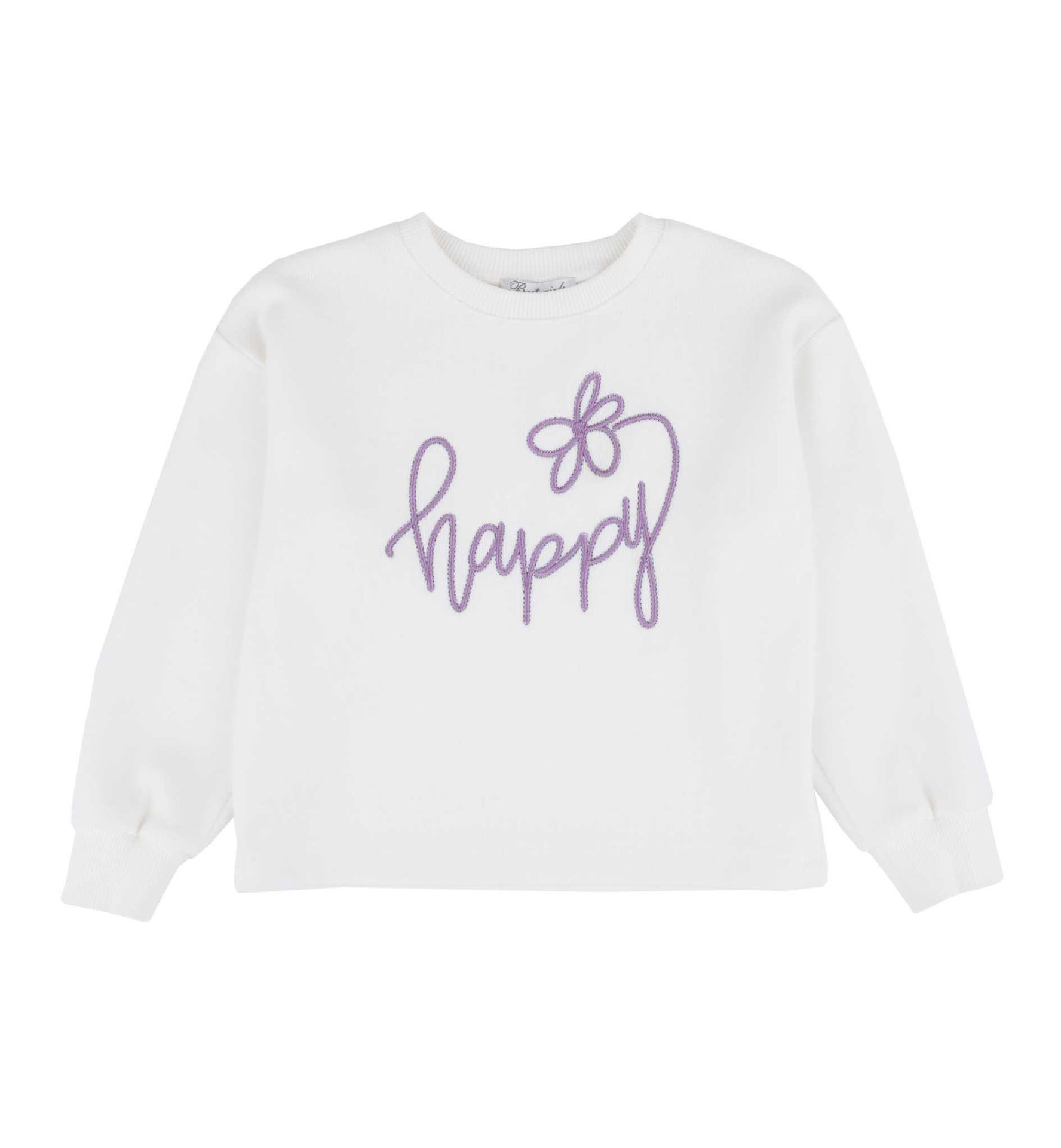 KIZ ÇOCUK YAZI İŞLEMELİ SWEATSHIRT