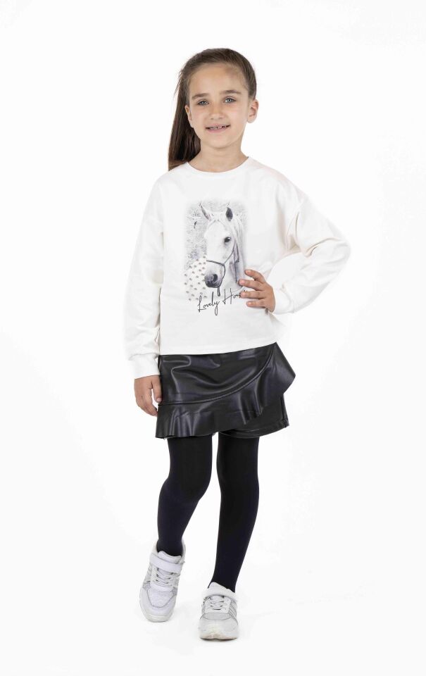 KIZ ÇOCUK BASKILI SWEATSHIRT