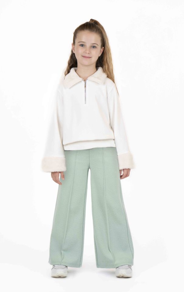 KIZ ÇOCUK PELUŞ DETAYLI SWEATSHIRT