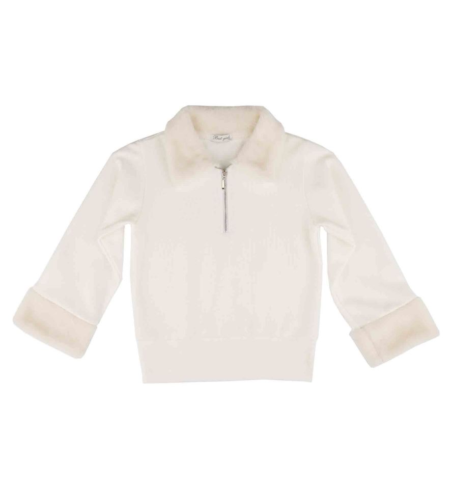 KIZ ÇOCUK PELUŞ DETAYLI SWEATSHIRT