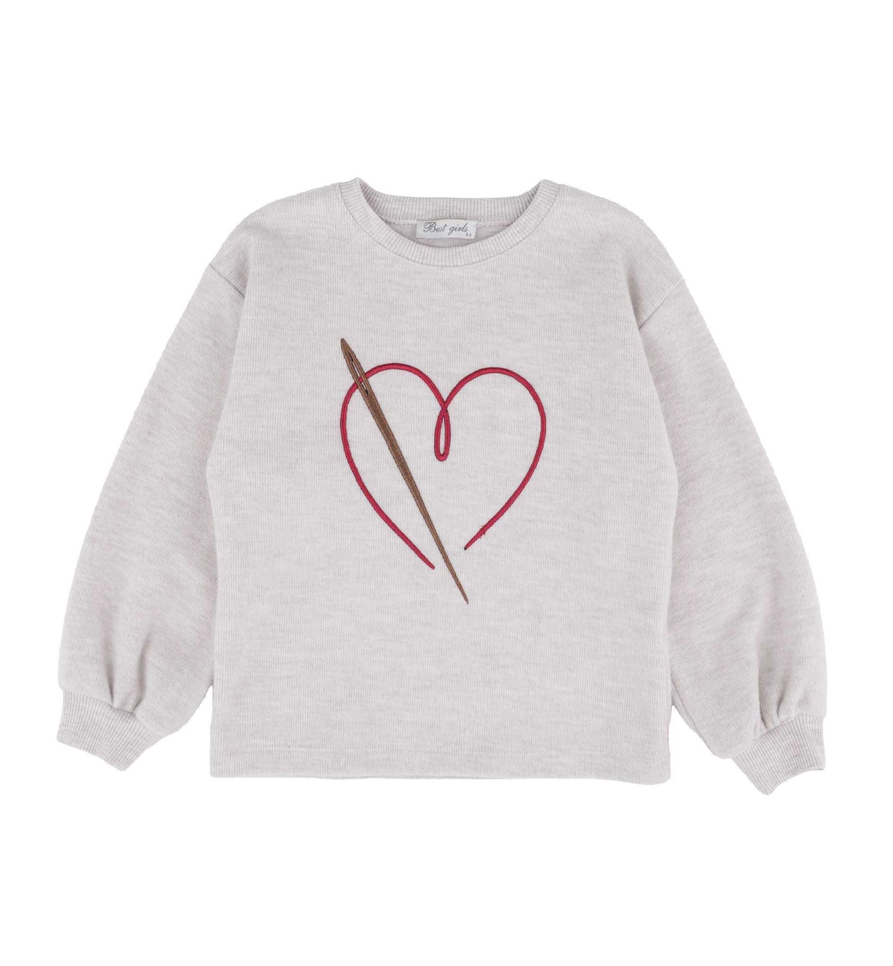 KIZ ÇOCUK İŞLEMELİ SWEATSHIRT