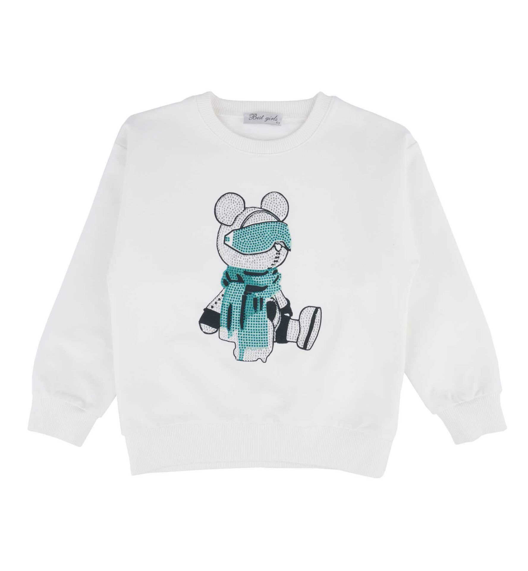 KIZ ÇOCUK TAŞ BASKILI SWEATSHIRT