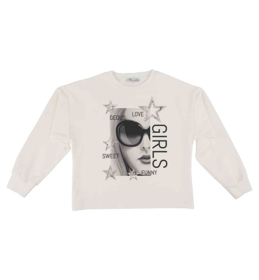 KIZ ÇOCUK BASKILI SWEATSHIRT