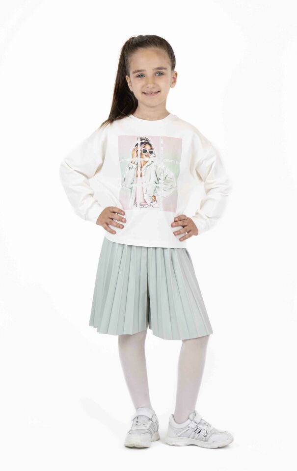 KIZ ÇOCUK BASKILI SWEATSHIRT