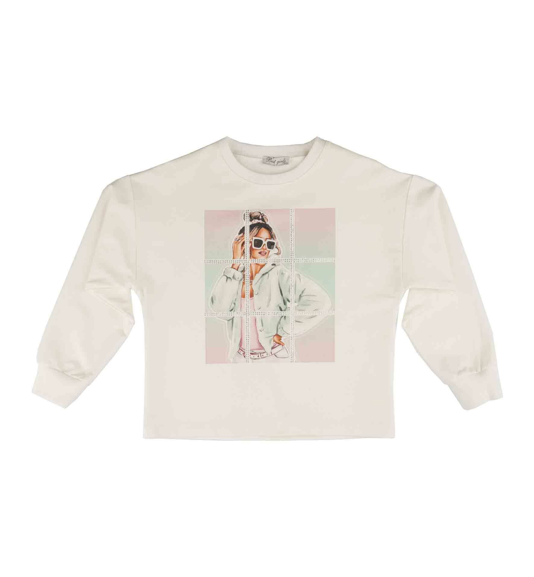 KIZ ÇOCUK BASKILI SWEATSHIRT