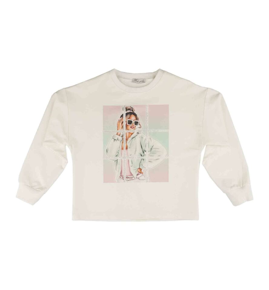 KIZ ÇOCUK BASKILI SWEATSHIRT