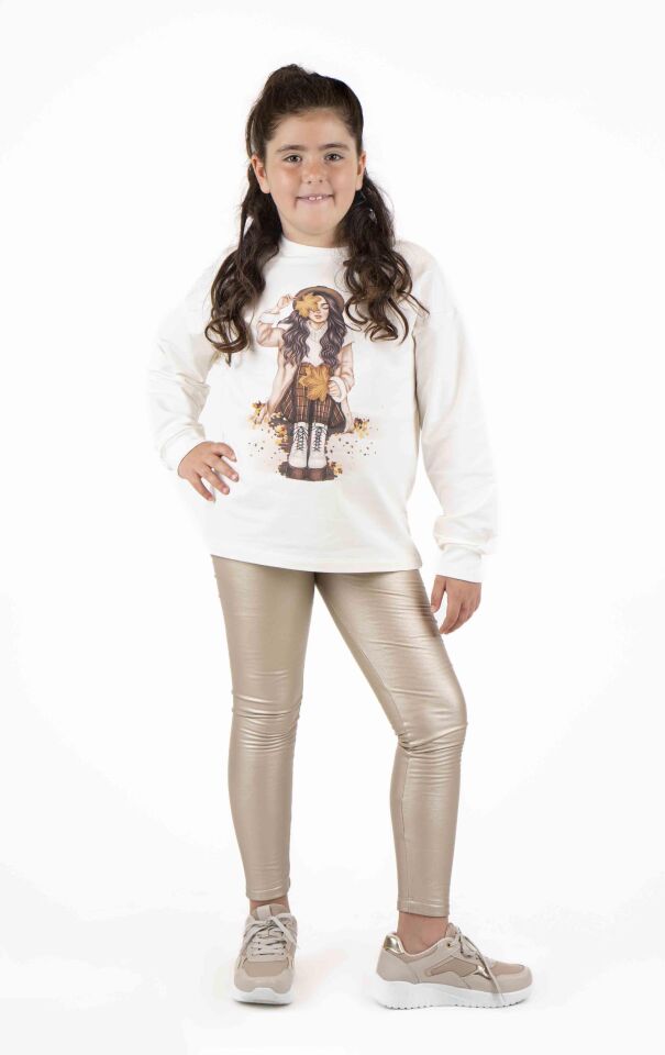 KIZ ÇOCUK BASKILI SWEATSHIRT