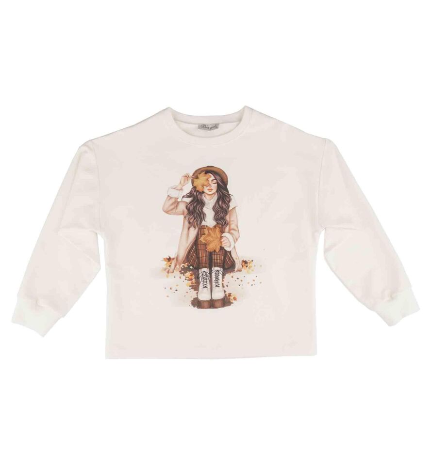 KIZ ÇOCUK BASKILI SWEATSHIRT