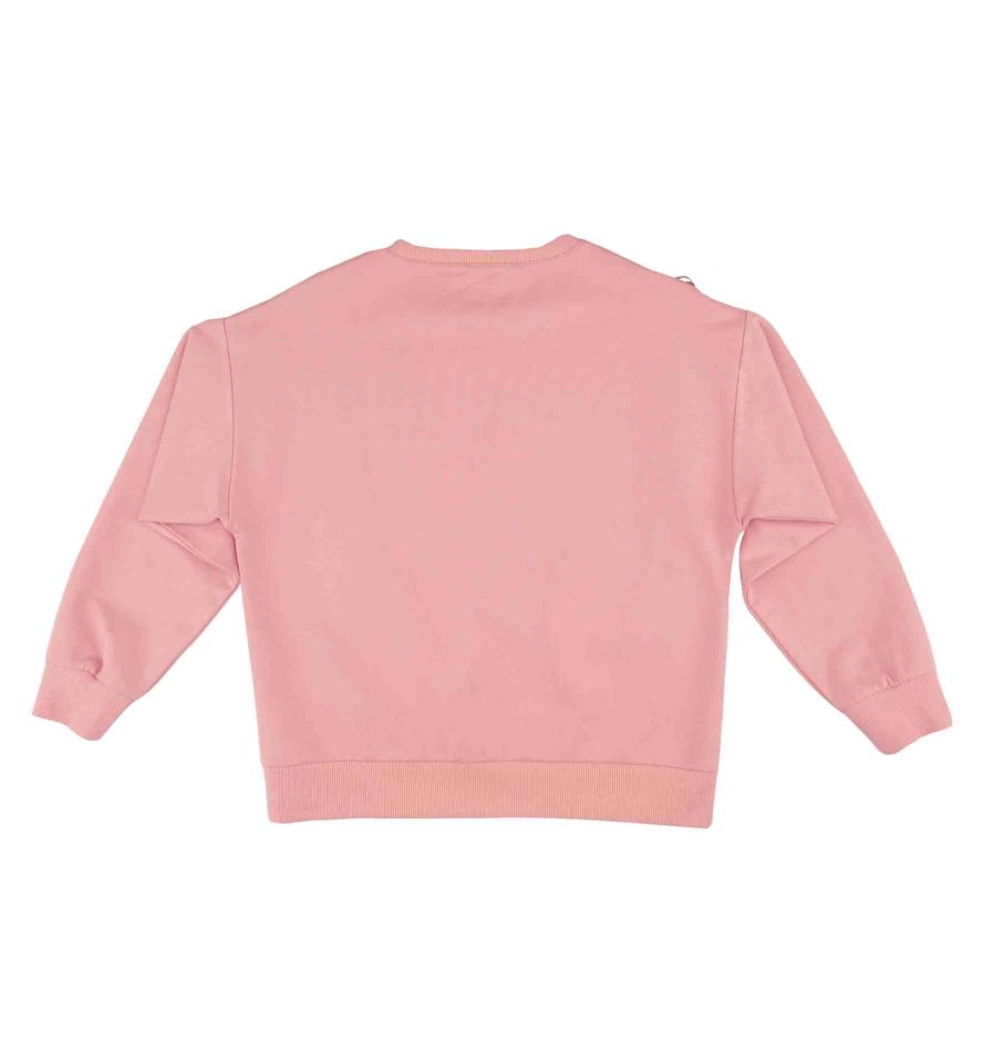 KIZ ÇOCUK BASKILI PÜSKÜL DETAYLI SWEATSHIRT