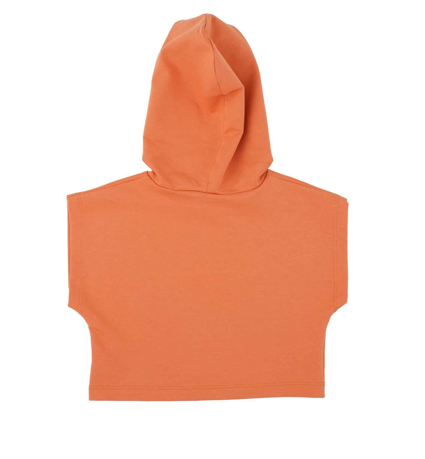 KIZ ÇOCUK KISA KOLLU KAPÜŞONLU SWEATSHIRT