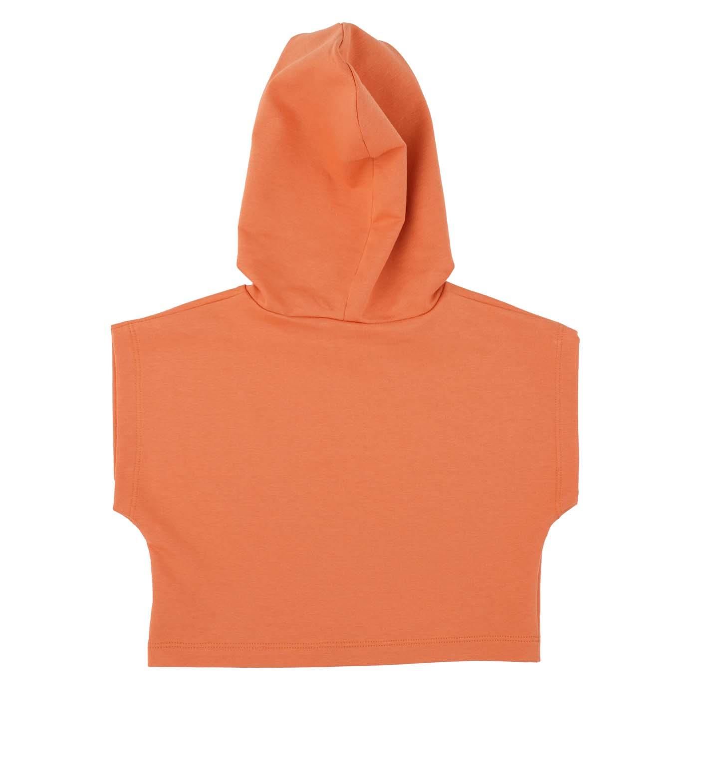 KIZ ÇOCUK KISA KOLLU KAPÜŞONLU SWEATSHIRT