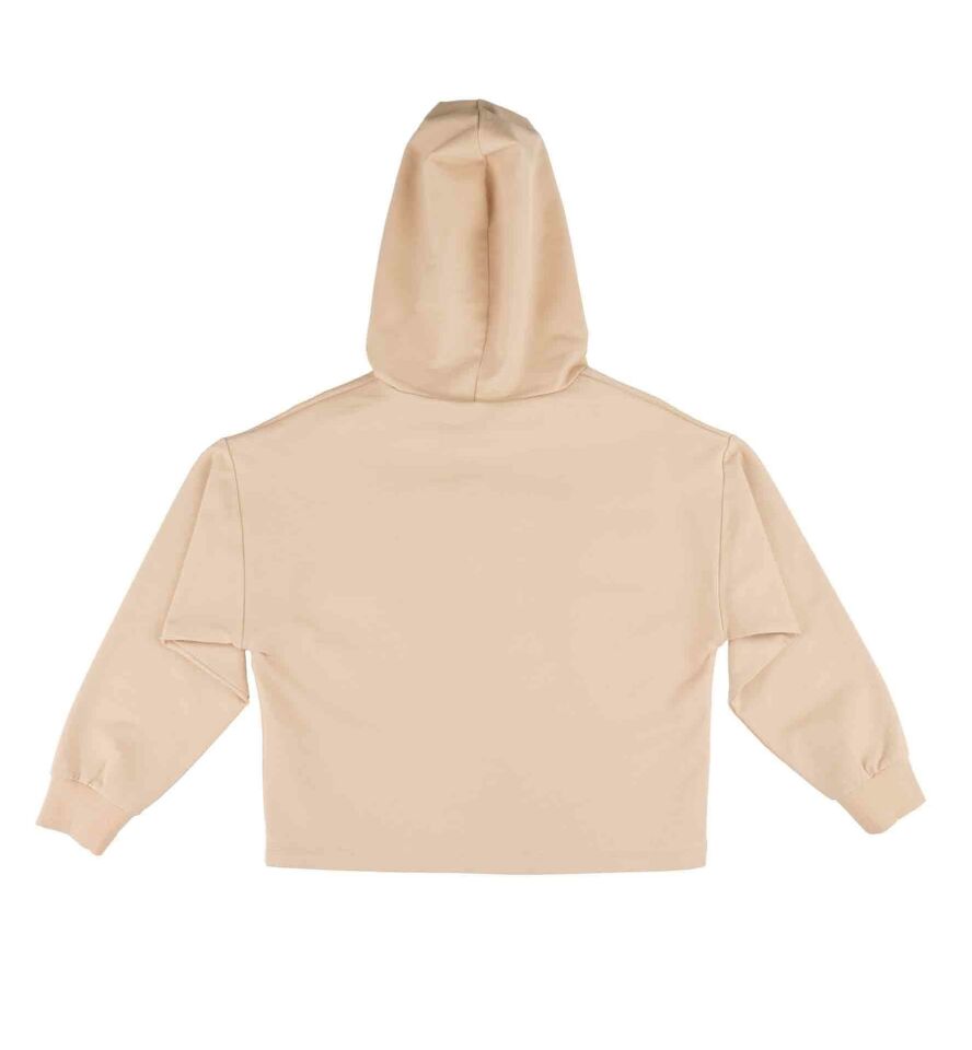 KIZ ÇOCUK BASKILI KAPÜŞONLU SWEATSHIRT