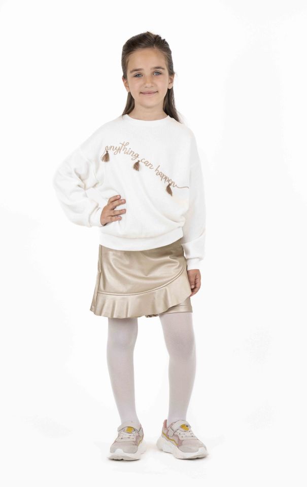 KIZ ÇOCUK PÜSKÜL DETAYLI SWEATSHIRT