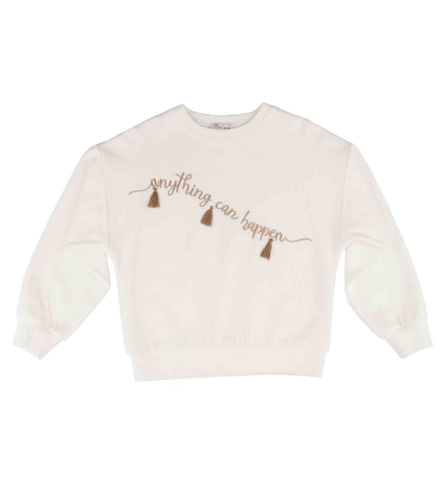 KIZ ÇOCUK PÜSKÜL DETAYLI SWEATSHIRT