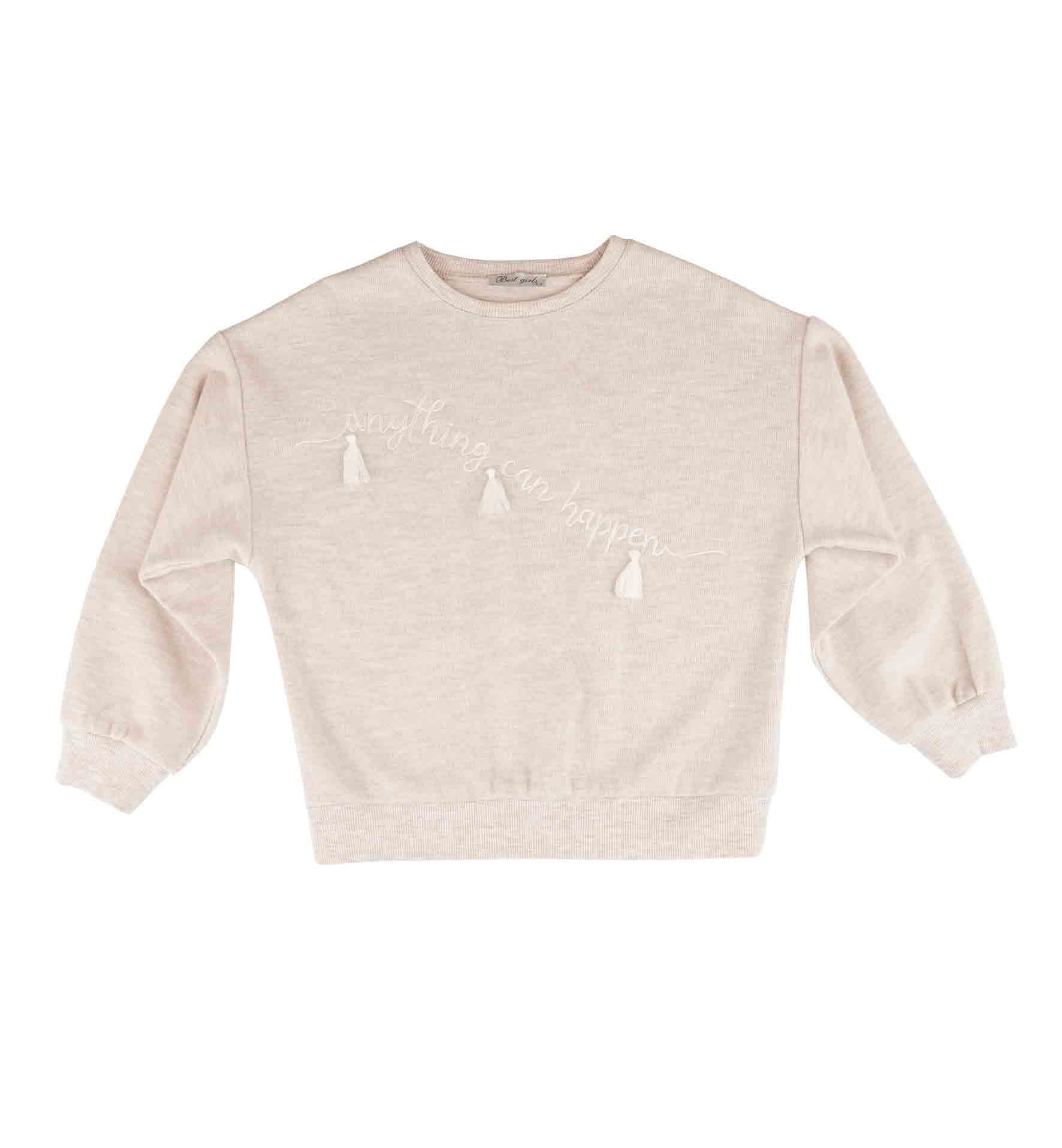 KIZ ÇOCUK PÜSKÜL DETAYLI SWEATSHIRT