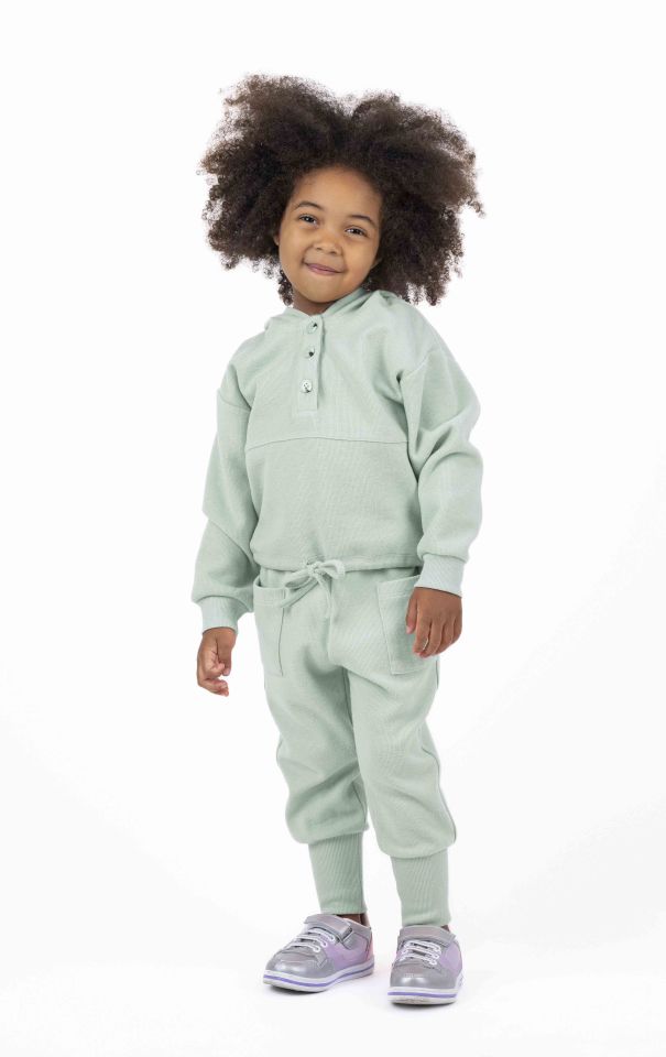KIZ ÇOCUK ÖNÜ DÜĞMELİ SWEATSHIRT