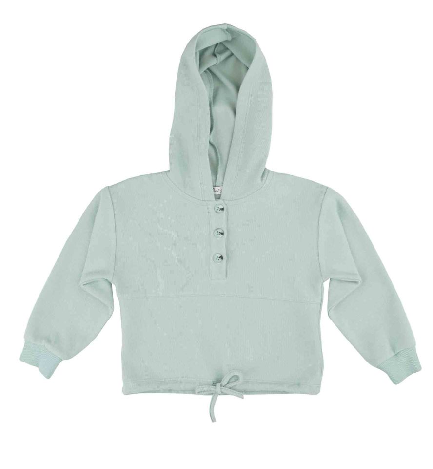 KIZ ÇOCUK ÖNÜ DÜĞMELİ SWEATSHIRT