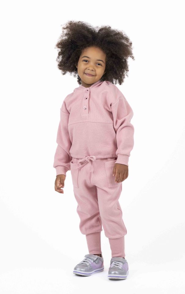 KIZ ÇOCUK ÖNÜ DÜĞMELİ SWEATSHIRT